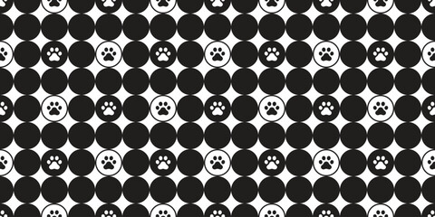 dog paw seamless pattern polka dot footprint cat kitten french bulldog vector puppy pet toy breed cartoon doodle gift wrapping paper tile background repeat wallpaper illustration design isolated