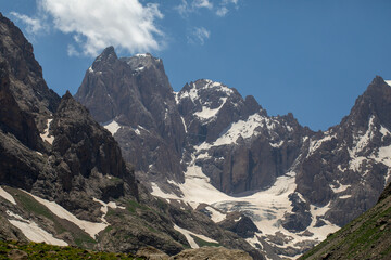 Fototapeta premium cilo mountains, hakkari, high mountains and clouds, valley of heaven and hell 