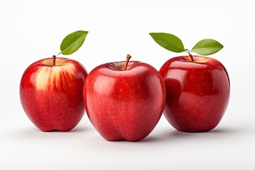 Red apple isolated. Whole apple on white background