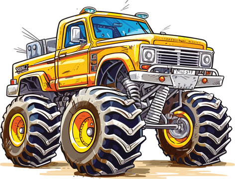 Monster truck vector cartoon