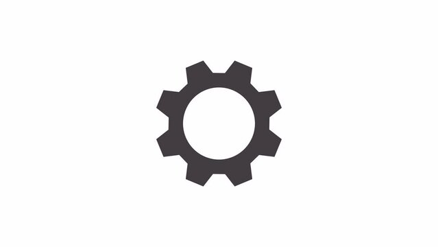 Jigsaw puzzle with cogwheel. Vector icon animation. The background is entirely transparent. It can be used in the desired color background or on another video.