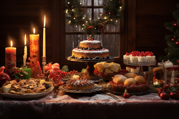 Naklejka premium christmas cake with candles
