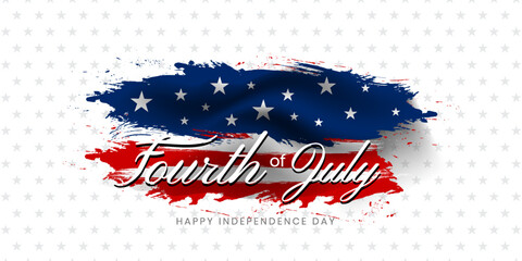 Happy Independence day USA banner, 4th of July celebration poster template. Vector illustration .