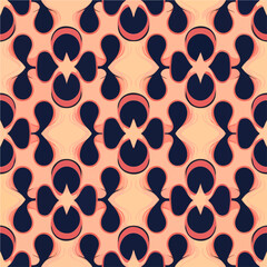 Seamless fabric pattern featuring a pink and black color scheme with repeated circles, creating an eye catching and dynamic design.