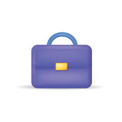 3d business diplomat briefcase. Vector illustration