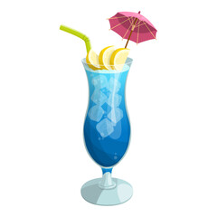 Blue lagoon cocktail. vector illustration on a white background