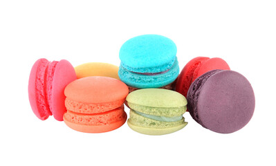 colourful french macaroons or macaron on transparent png