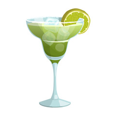 Margarita cocktail. vector illustration on a white background