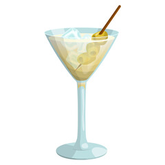 Martini cocktail. vector illustration on a white background