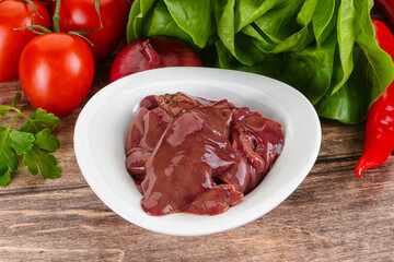 Raw chicken liver for cooking