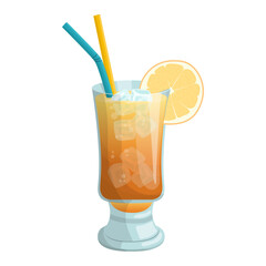 Cocktail screwdriver with gin. vector illustration on a white background