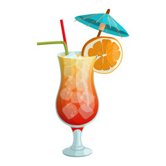 Cocktail sex on the beach. vector illustration on a white background