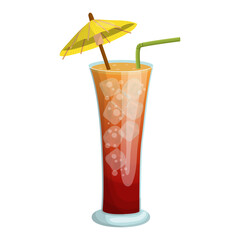 Tequila sunrise cocktail. vector illustration on a white background