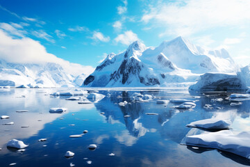 Fototapeta na wymiar Beautiful icy Antarctica. Generative AI