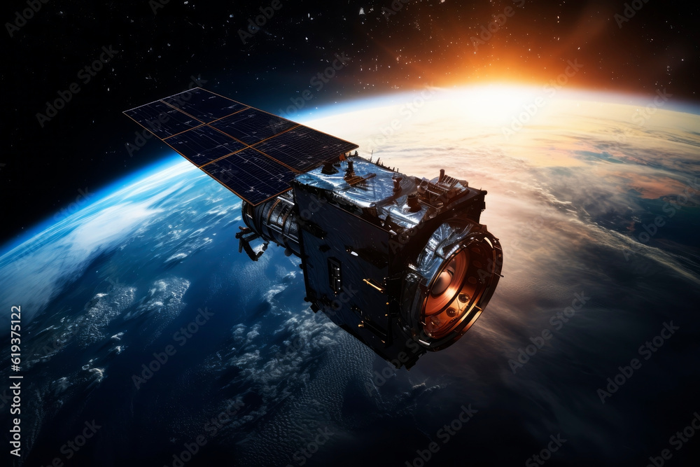Canvas Prints space telescope over the planet. generative ai