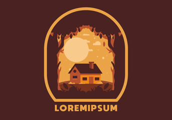 Colorful flat illustration of a simple house