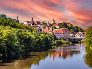 Fototapeta na wymiar Panoramic view of the city of Bernburg in Saxony-Anhalt