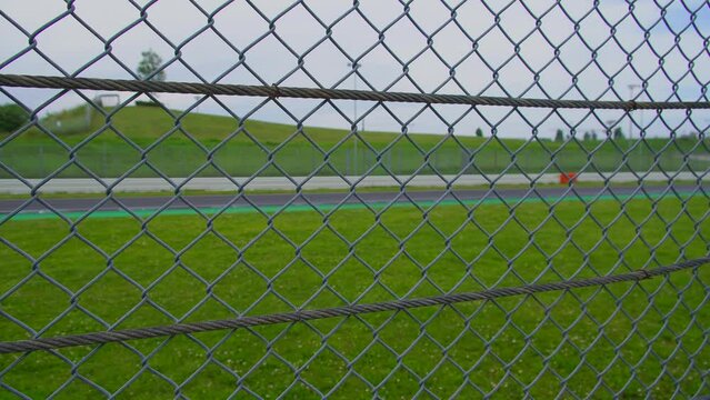 driving school. A racing track has been opened, where motorcycle riding trainings are held. Honda moto. A group of motorcyclists. Slow motion. Moto sport Italy Misano