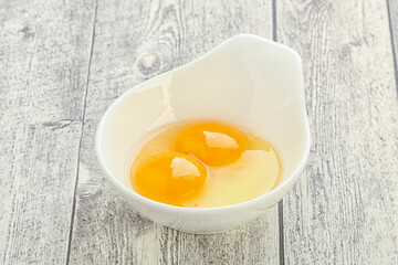 Chicken egg in the bowl