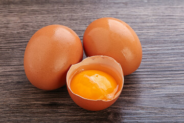 Fresh chicken Eggs with yolk