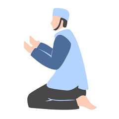 Fototapeta na wymiar Muslim praying Illustration, Ramadan Illustration, Eid Al Fitr Illustration 