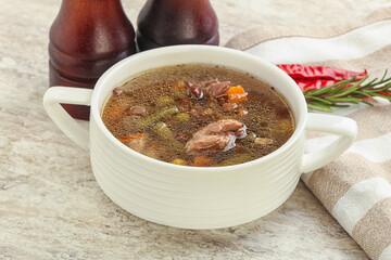 Soup with lentil and chicken