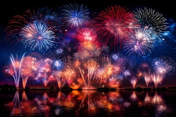 花火大会の美しい花火　with generative ai