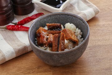 Roasred eel with steamed rice