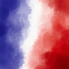 Watercolor patriotic background. Abstract red and blue print