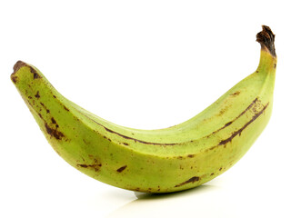 Green Plantain Banana isolated on white Background