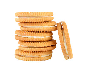 sandwich cookies with cream on transparent png
