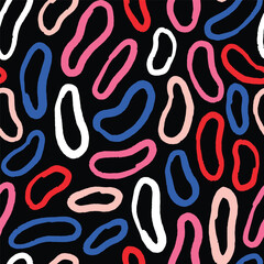 Vector pattern with ink lines. Abstract seamless texture with organic shapes. Hand drawn ink doodle lines background.