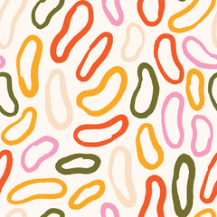 Vector pattern with ink lines. Abstract seamless texture with organic shapes. Hand drawn ink doodle lines background.