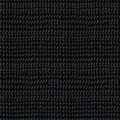 Black knitted fabric, seamless pixel perfect pattern texture.
