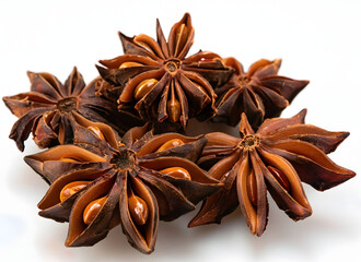 Sternanis-Haufen auf schattiertem Hintergrund &ndash; Exotisches Aromagew&uuml;rz