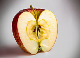 Frische &Auml;pfel und Apfelh&auml;lfte auf hellem Hintergrund &ndash; Nat&uuml;rlich und gesund