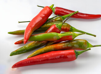 Frische rote und gr&uuml;ne Chilischoten &ndash; Scharfes Gem&uuml;se f&uuml;r die K&uuml;che