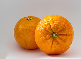 Frische, saftige Orange auf hellem Hintergrund &ndash; Nahaufnahme