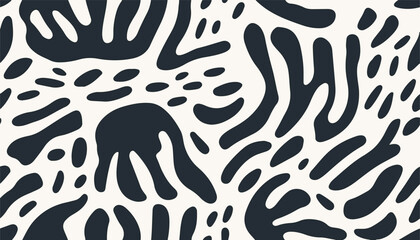 Hand drawn minimal abstract organic shapes pattern. Collage contemporary print. Fashionable template for design.