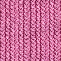 Pink knitted fabric, seamless pixel perfect pattern texture.