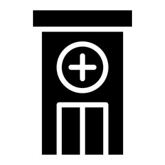 Obraz premium hospital building glyph 
