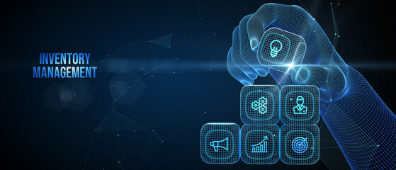 Business, Technology, Internet and network concept. Enterprise Resource Planning  Corporate Company Management. 3d illustration