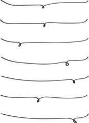 かわいい手書きの下線ふきだしセット　黒