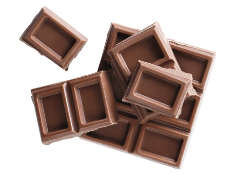 Delicious chocolate pieces cut out