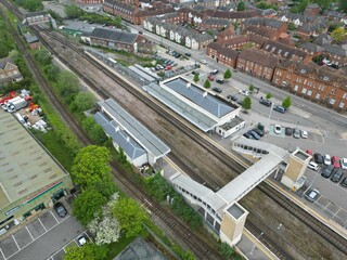 An aerial shot of The City of Canterbury in Kent