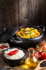 Fish stew. Traditional dish in Brazil, (Moqueca Baiana de Peixe).