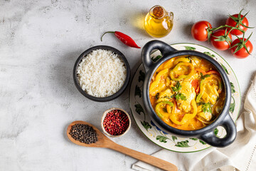 Fish stew. Traditional dish in Brazil, (Moqueca Baiana de Peixe).