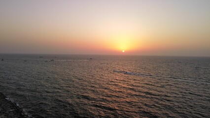 Beautiful shot of sea during a sunset