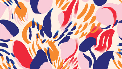 Hand drawn artistic abstract pattern. Collage cute contemporary print. Fashionable template for design.