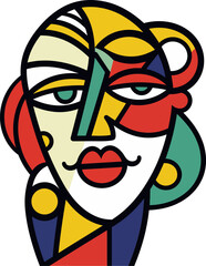 woman in abstract art design